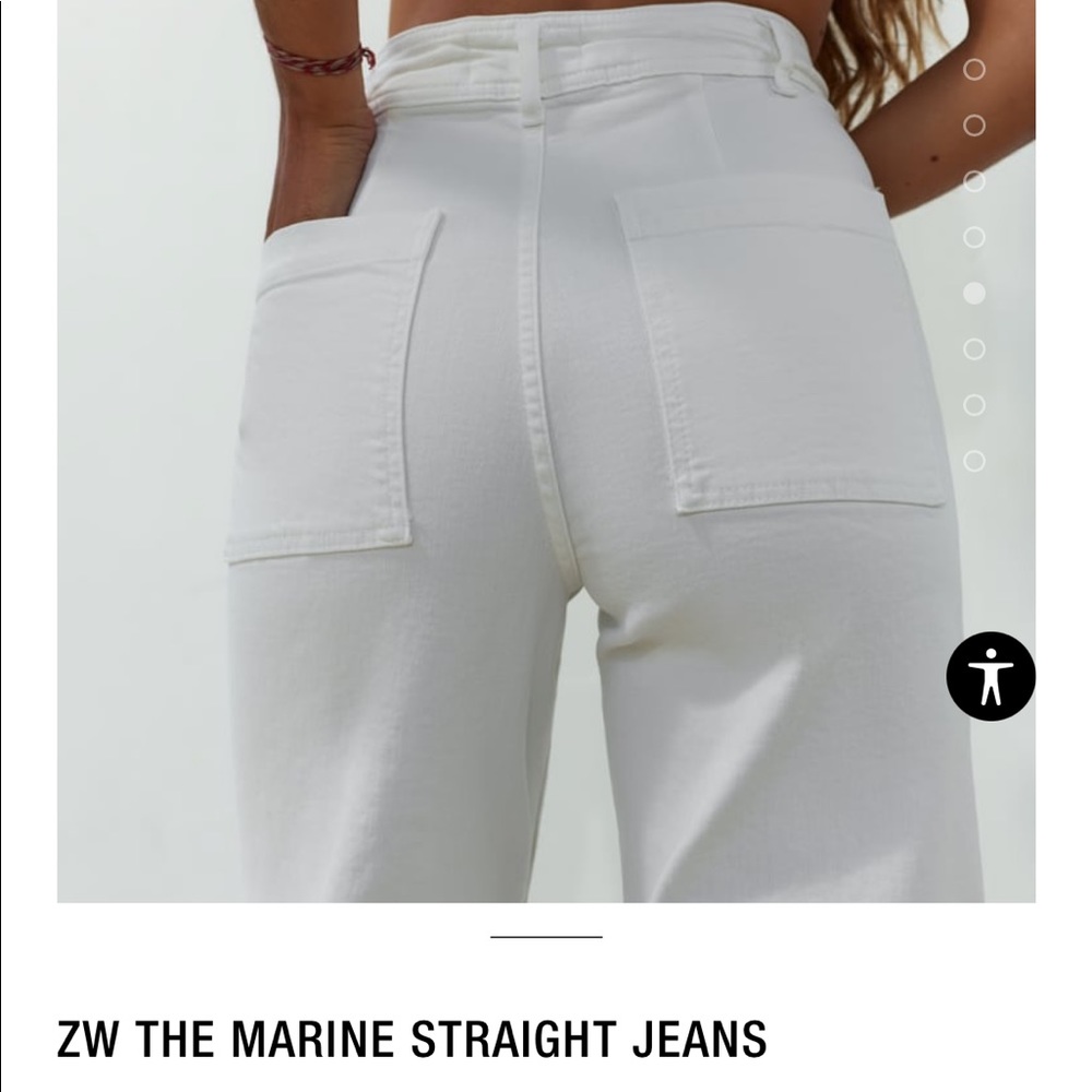 Zara marine straight jeans - white, only worn once!